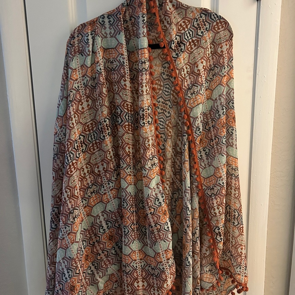 Colorful Geometric Patterned Shawl
